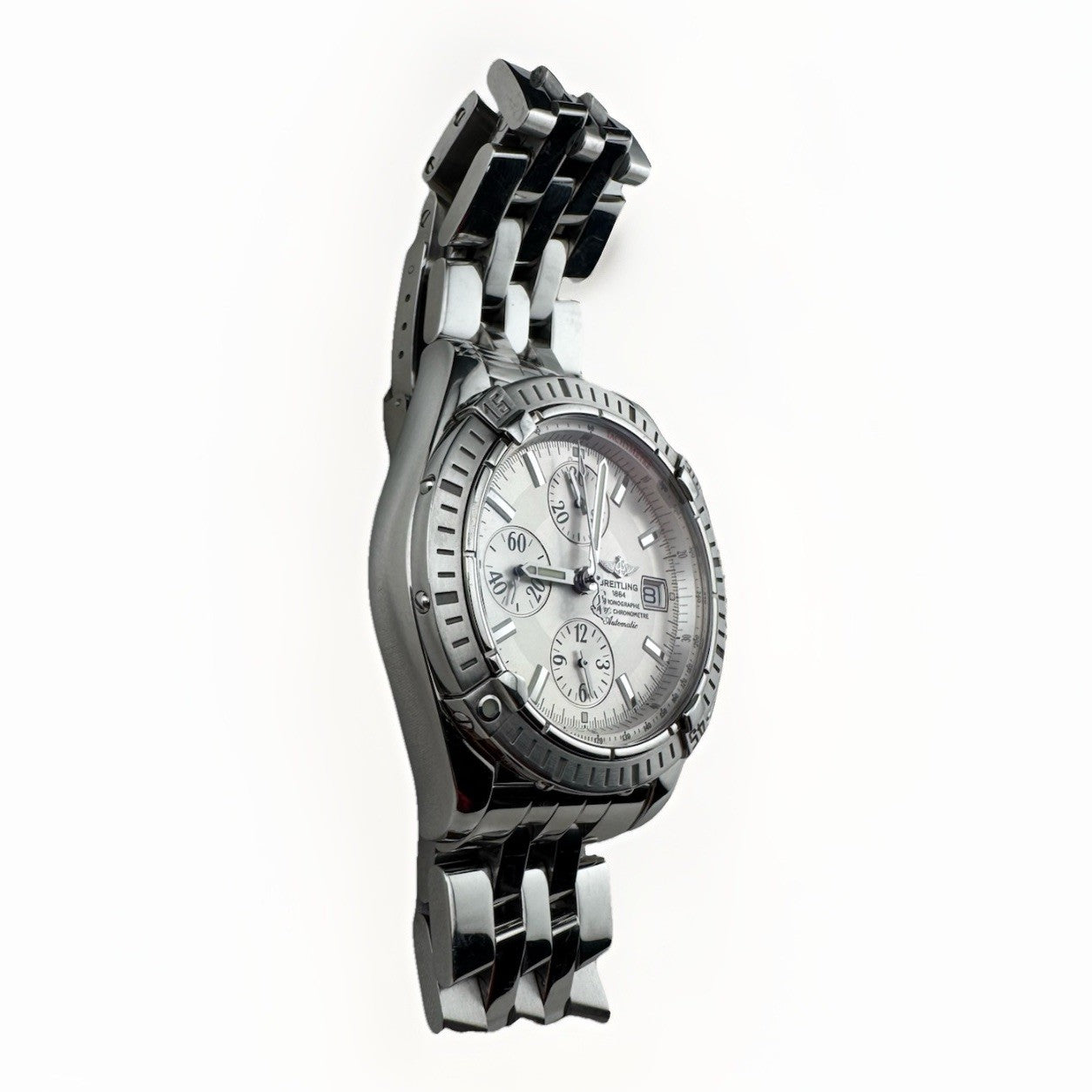Breitling Chronomat Evolution A13356 Reloj automático para hombre con esfera plateada de 44 mm