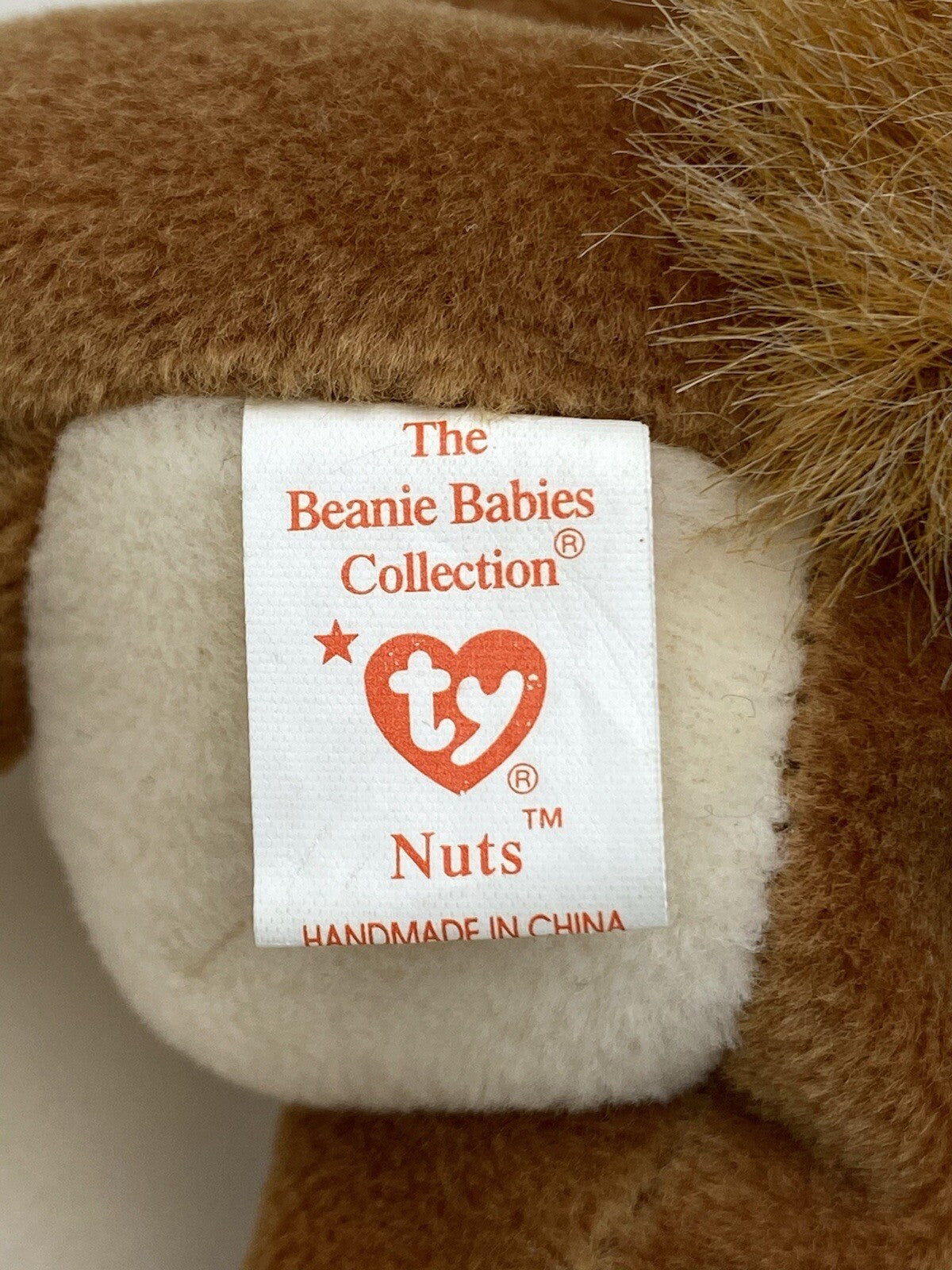 Raro Ty Beanie Baby Retirado Ardilla Nuts 1996 Menta Gránulos de PVC Con Errores