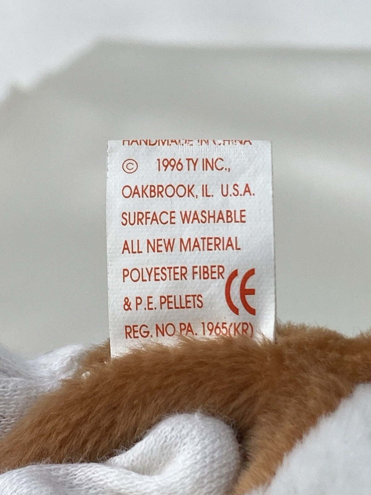 Rare Retired Ty Beanie Baby Chip The Cat 1996 Mint P.E. Pellets With Errors