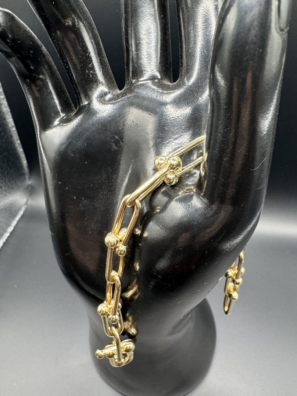 14K Yellow Gold Semi-Solid U-Link Hardwear Bracelet 8.73mm 12.5 Grams Sz 7.50