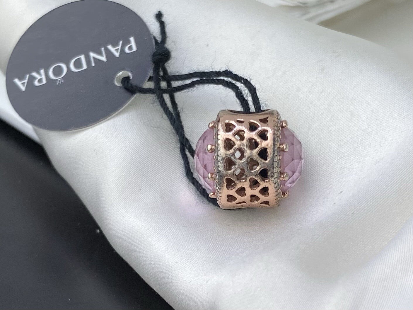 Pandora ALE Rose Gold Radiant Heart Blush Sparkling Crystal CZ Pink Charm