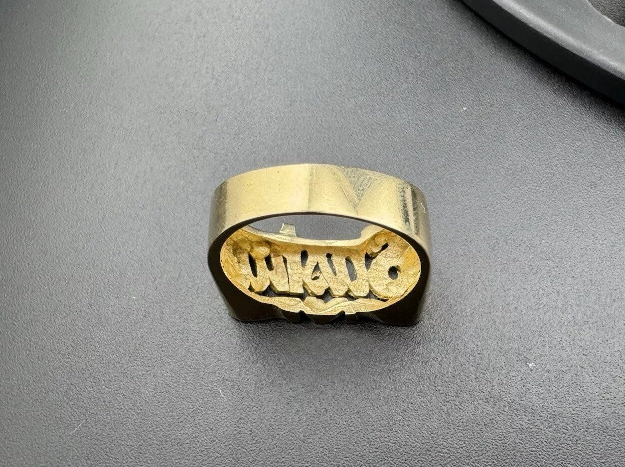 Beltran Jewelry Sasha Handmade Name Ring 14K Gold Heart Tail Design 5.1G Sz 7