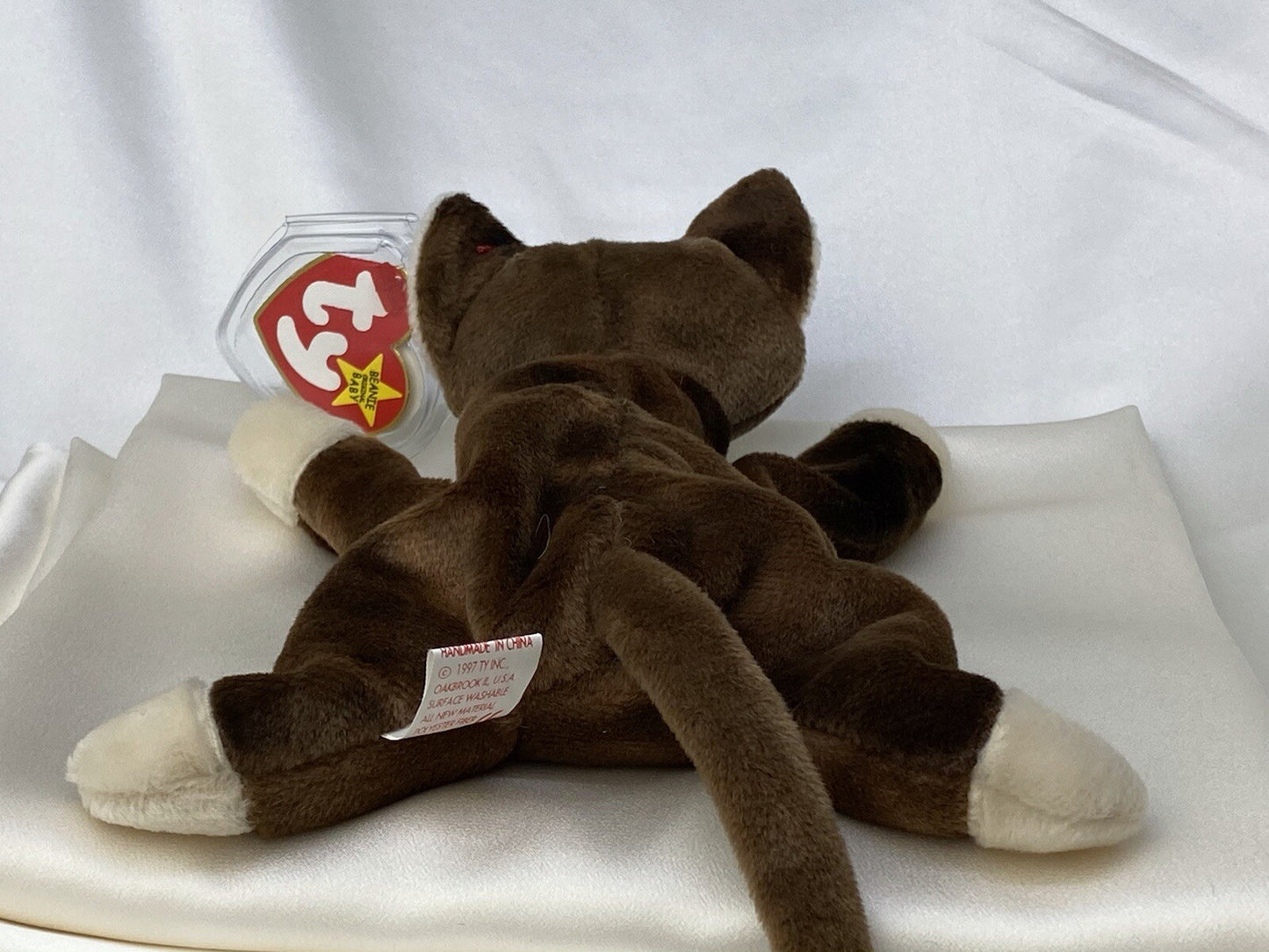 Rare Retired Ty Beanie Baby Pounce The Cat 1997 Mint P.E. Pellets With Errors