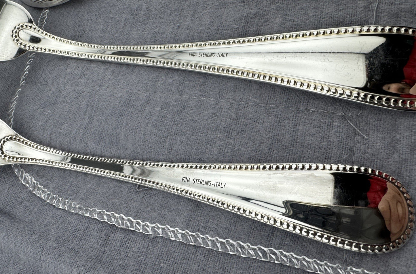 Michael C Fina 925 Sterling Silver 5 Piece Place Setting Bead Pattern 338G Italy
