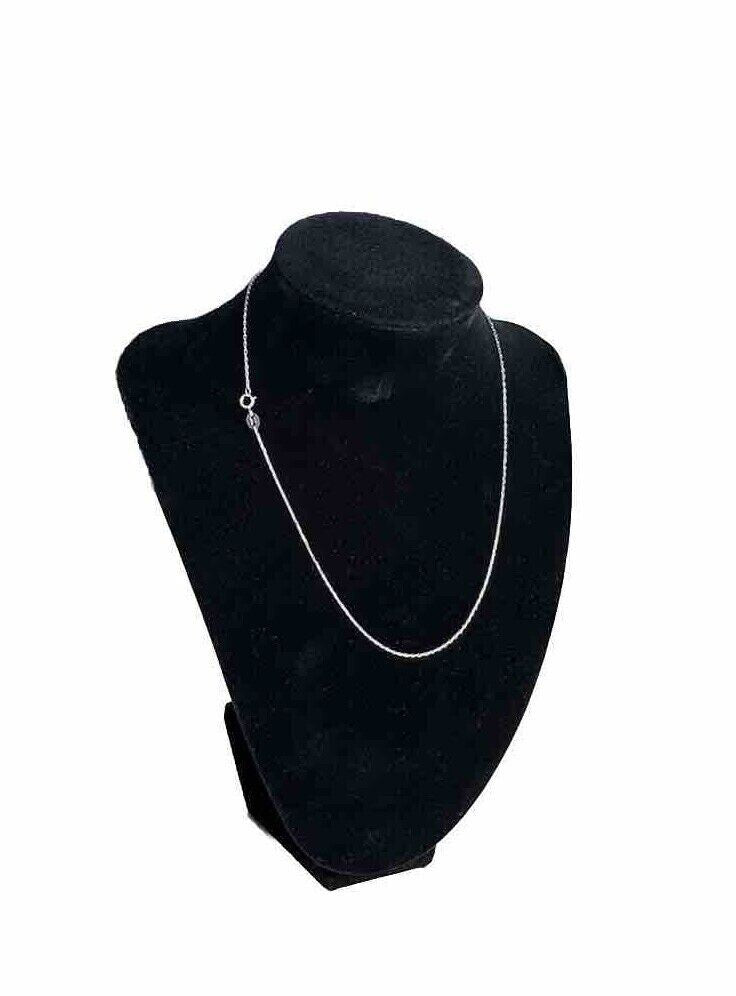 Italian Solid Sterling Silver 925 Adjustable 16in 1mm Chain Necklace UNISEX