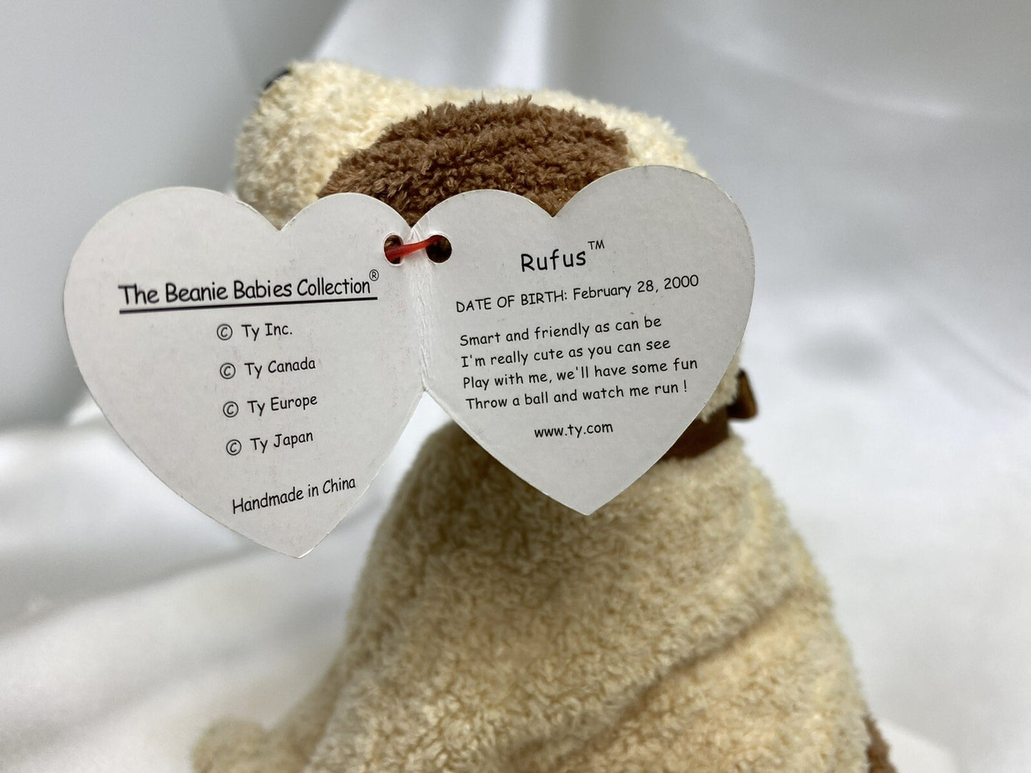 Ty Beanie Baby Rufus Plush Stuffed Animal 2000 with Tag Protector