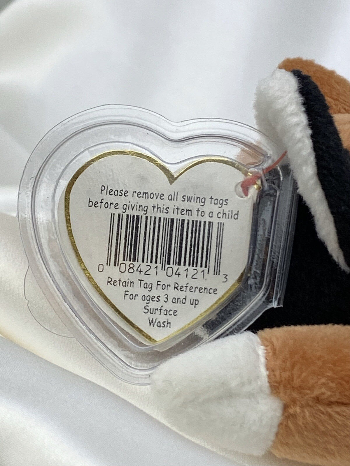 Rare Retired Ty Beanie Baby Chip The Cat 1996 Mint P.E. Pellets With Errors