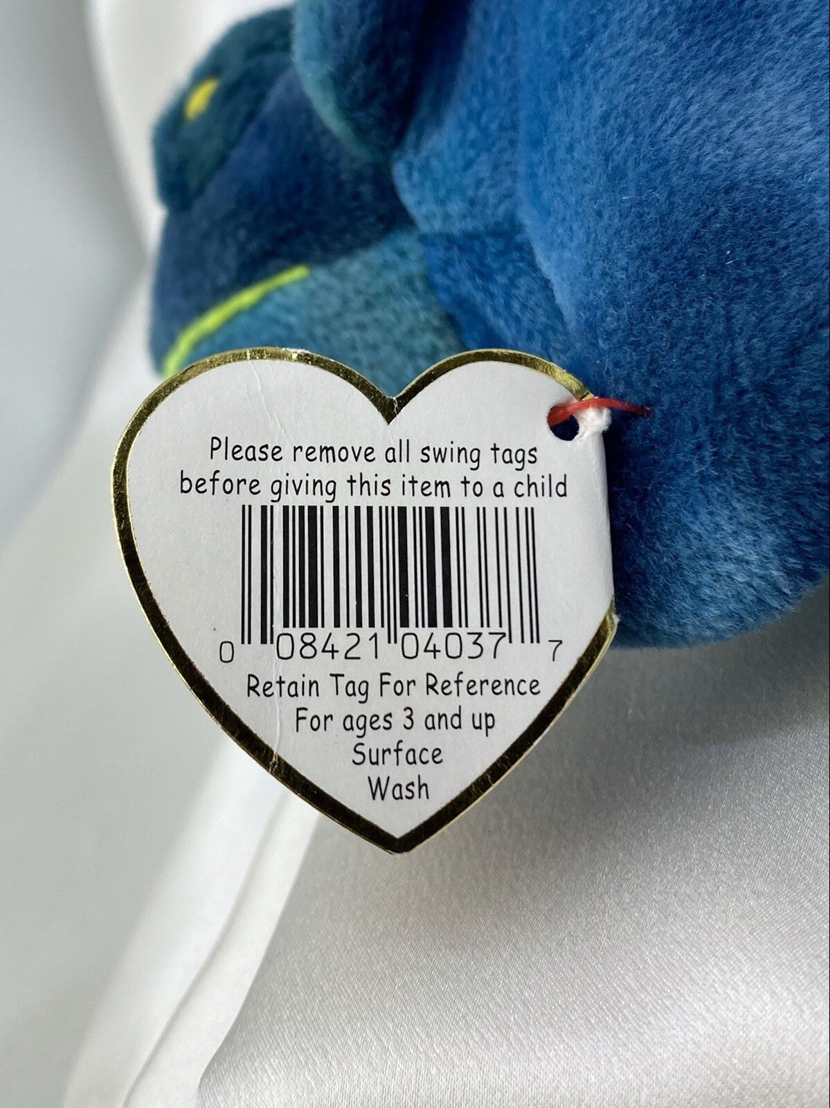 Rare Retired Ty Beanie Baby Rainbow The Chameleon 1997 Mint P.E. Numerous Errors