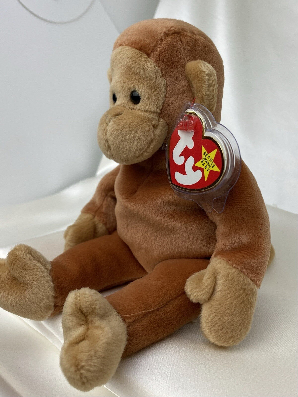 Rare Retired Ty Beanie Baby Bongo The Monkey 1995 Mint P. E Pellets With Errors