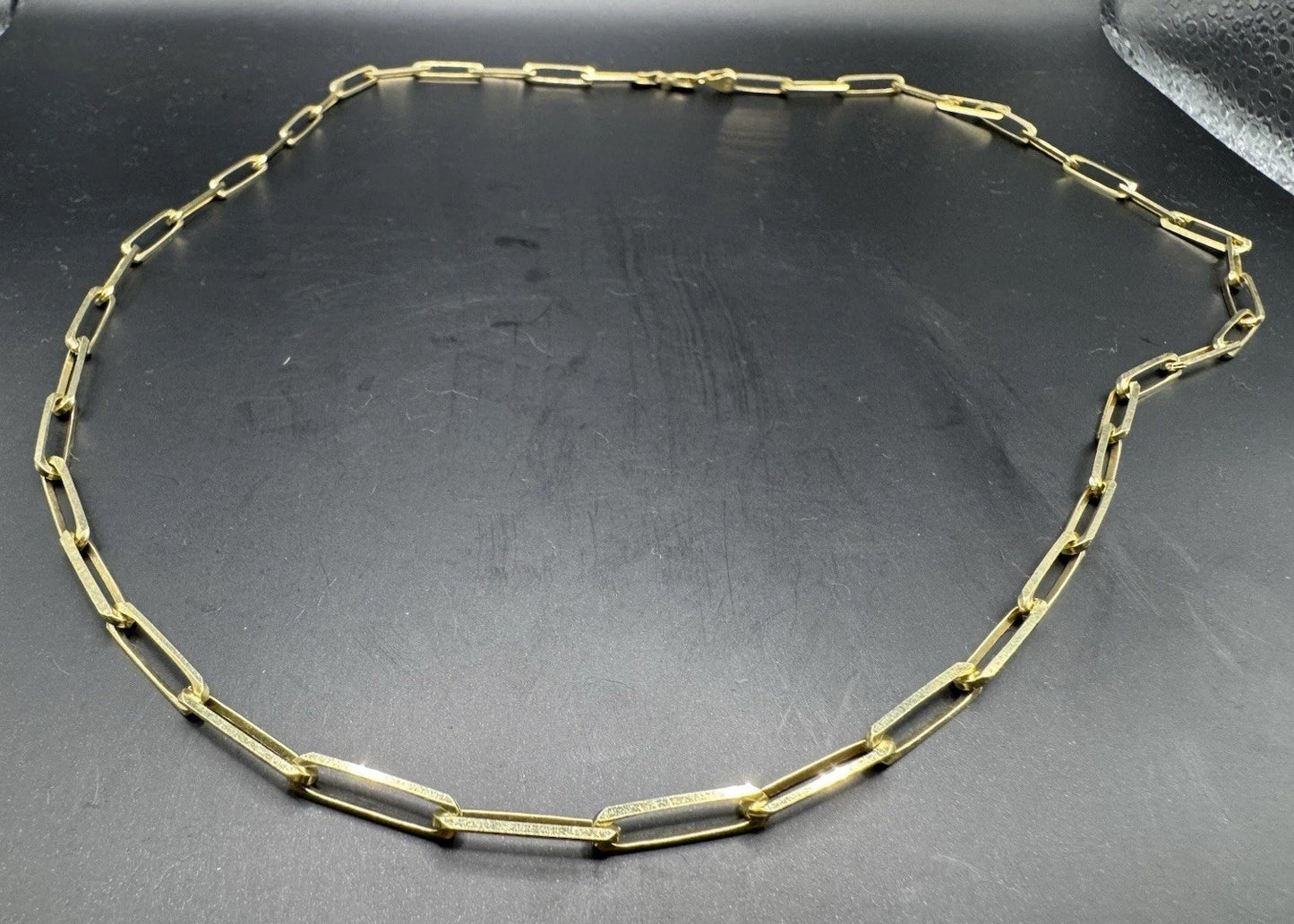 14K Yellow Gold Paperclip Chain Necklace 22in 3.76mm 11.9 Grams