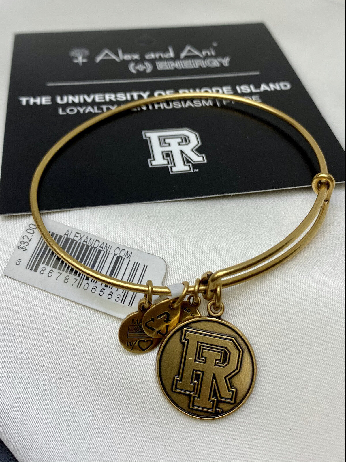 Alex and Ani University of Rhode Island Logo Pride Rafaelian Gold Wrap Bracelet