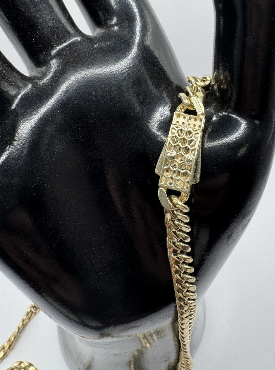 14K Yellow Gold 6mm Miami Cuban Link Chain Necklace, 24" Long, 11.9G Semi Hollow