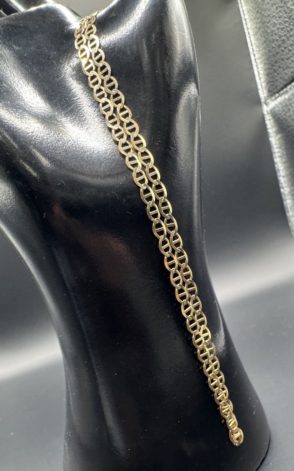 14K Yellow Gold Mariner Anchor Flat Link Chain Necklace 20.25 in 3.35mm 4.9 Gram