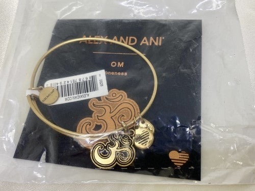 Alex and Ani Om Oneness IV Charm Bangle Bracelet Rafaelian Gold