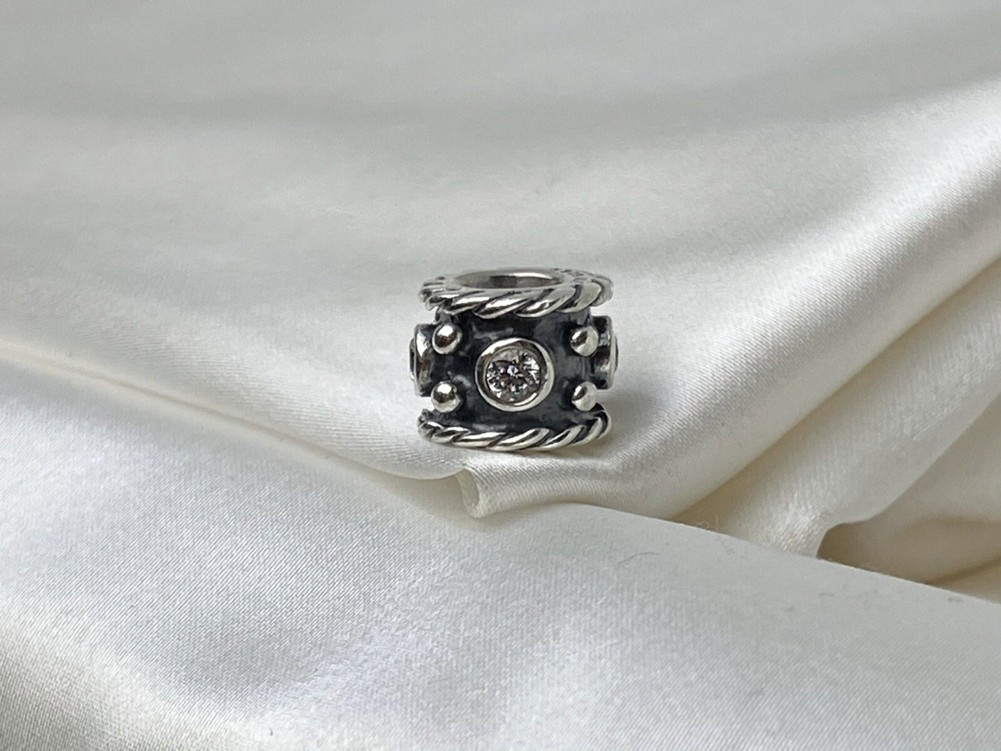 Pandora ALE Sterling Silver 925 4 Cz Cubic Zirconia 7.6mm European Charm Rare