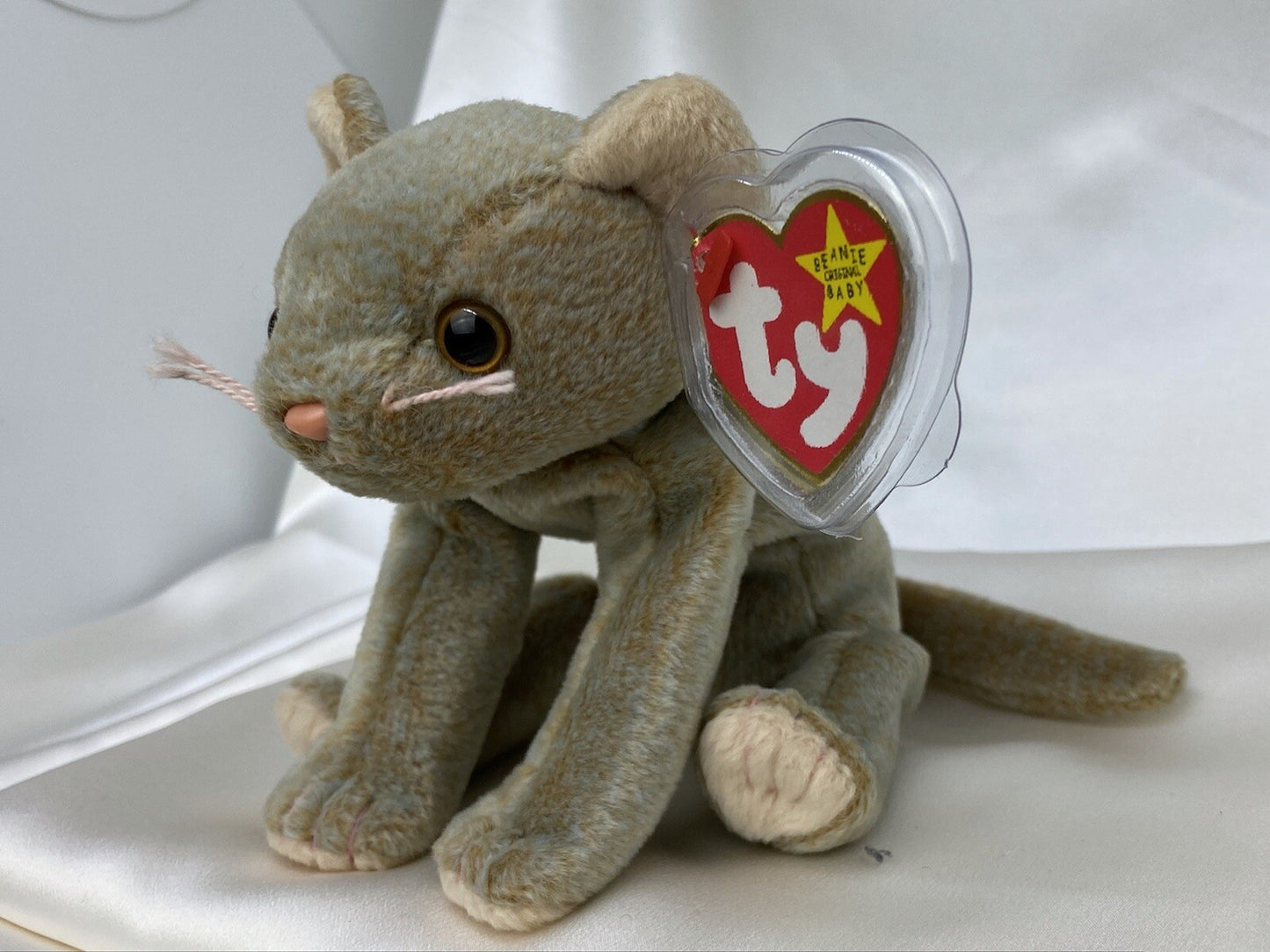 Rare Retired Ty Beanie Baby Scat the Cat 1998-1999 Mint P.E. Pellets With Errors