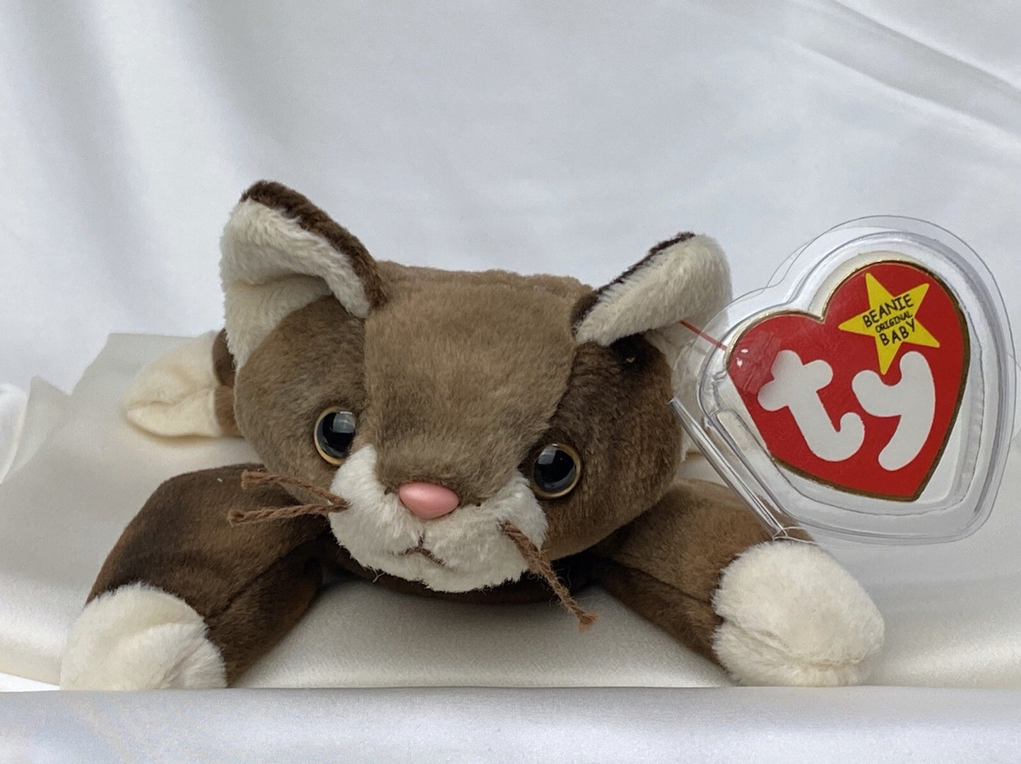 Rare Retired Ty Beanie Baby Pounce The Cat 1997 Mint P.E. Pellets With Errors