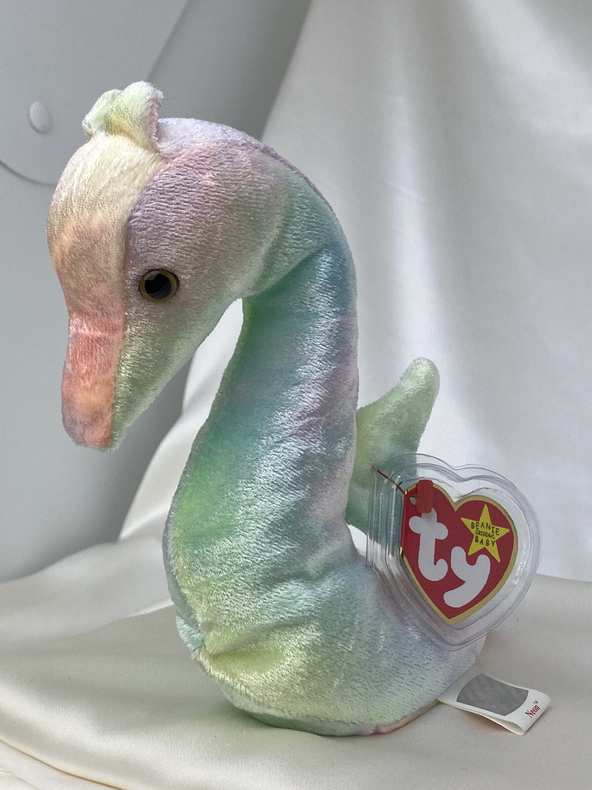 Rare Retired Ty Beanie Baby Neon The Seahorse 1999 Mint P.E. Pellets With Errors