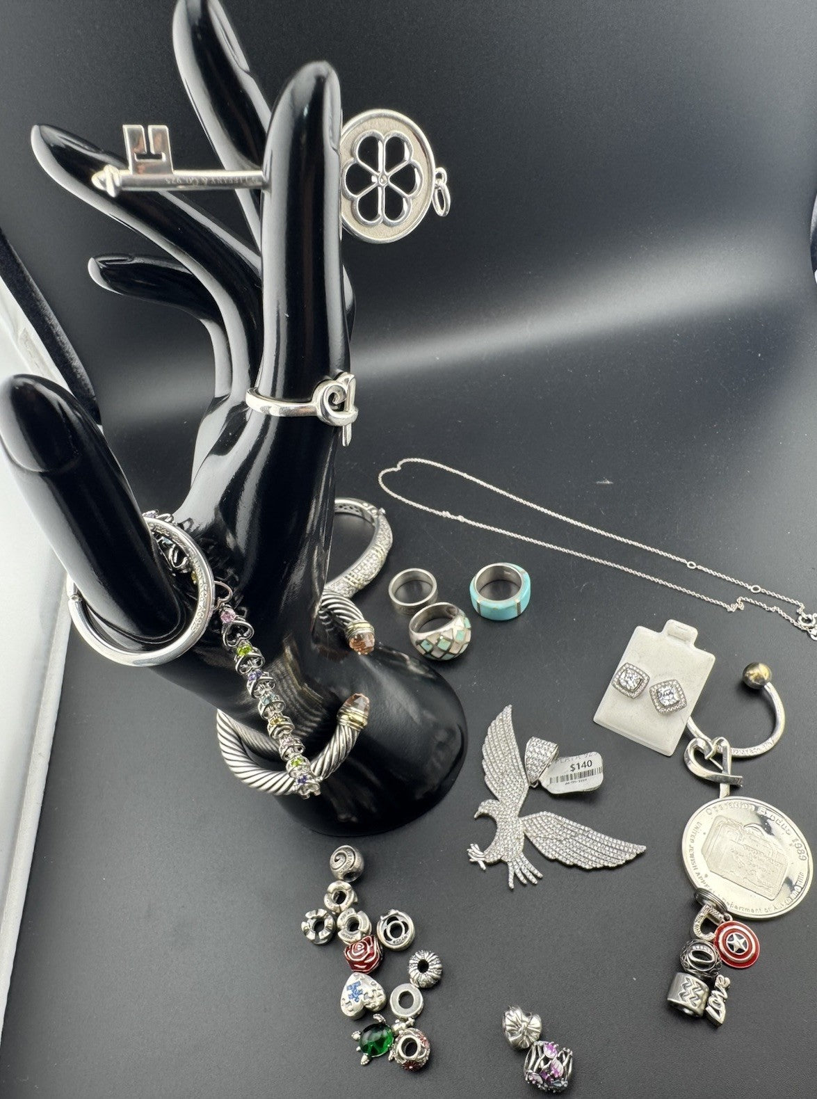 Sterling Silver 925 Jewelry Collection David Yurman Tiffany Pandora 235.3 Grams
