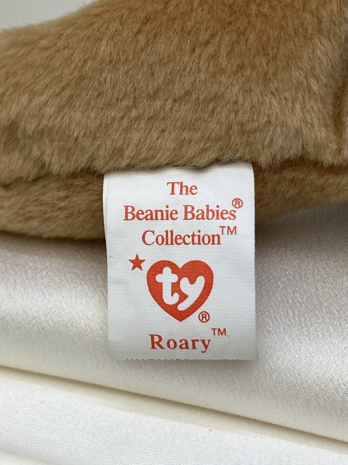 Rare Retired Ty Beanie Baby Roary The Lion 1996 P.V.C. Pellets W Numerous Errors