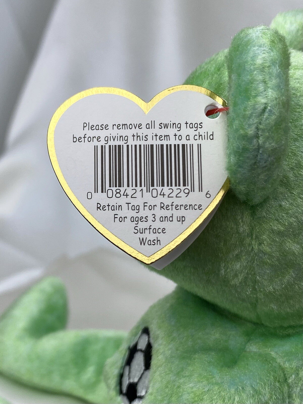 Rare Retired Ty Beanie Baby Kicks The Bear 1998-1999 P.E.Ultra Rare Tag W Errors