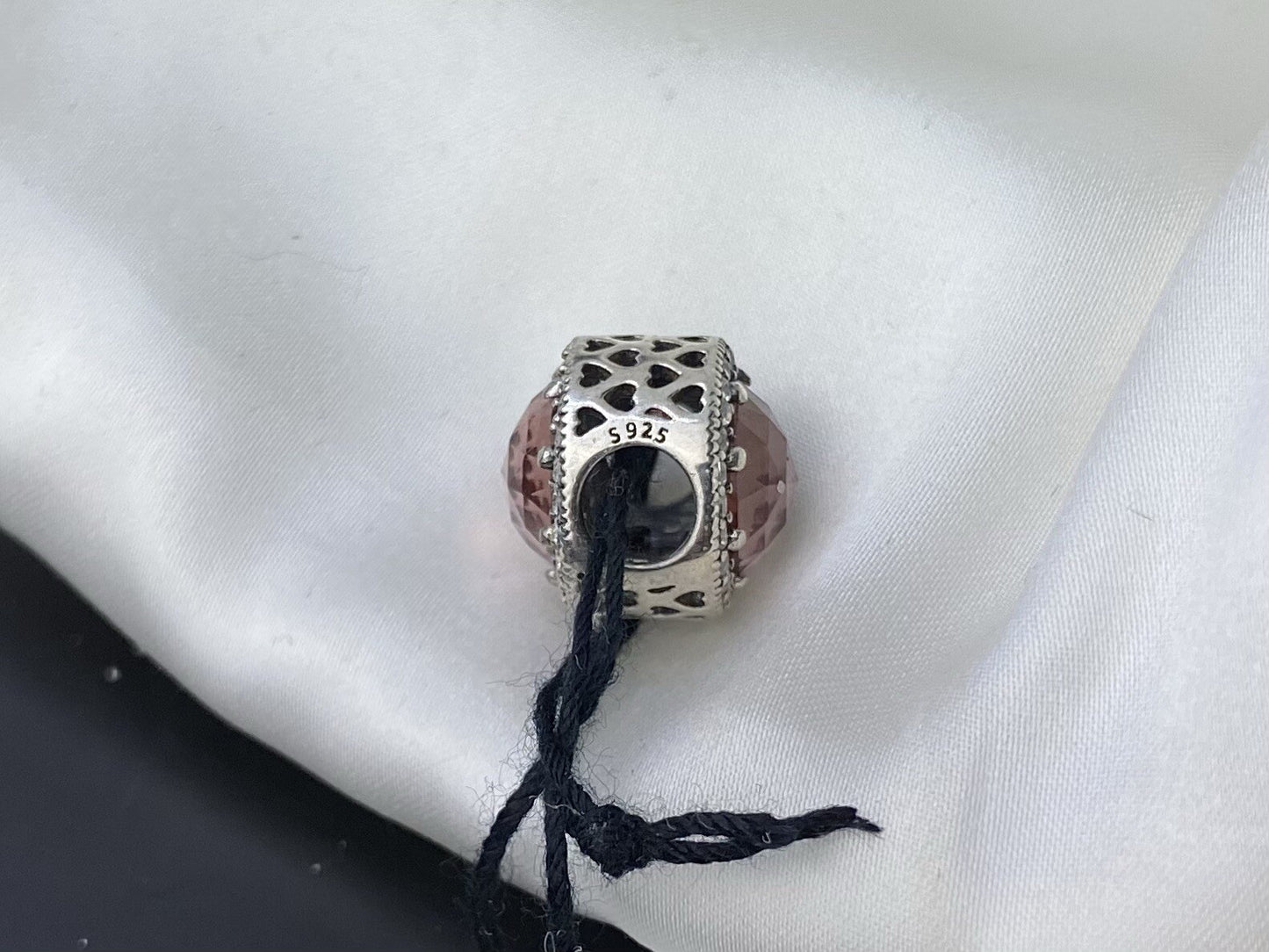 Pandora ALE 925 S. Silver Radiant Heart Blush Sparkling Crystal CZ Pink Charm