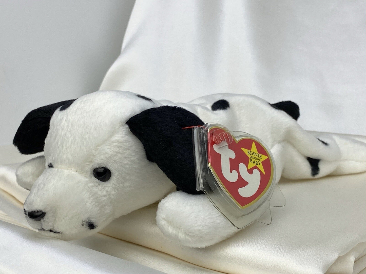Rare Retired Ty Beanie Baby Dotty The Dalmatian 1996 Mint P.E. Pellets W Errors