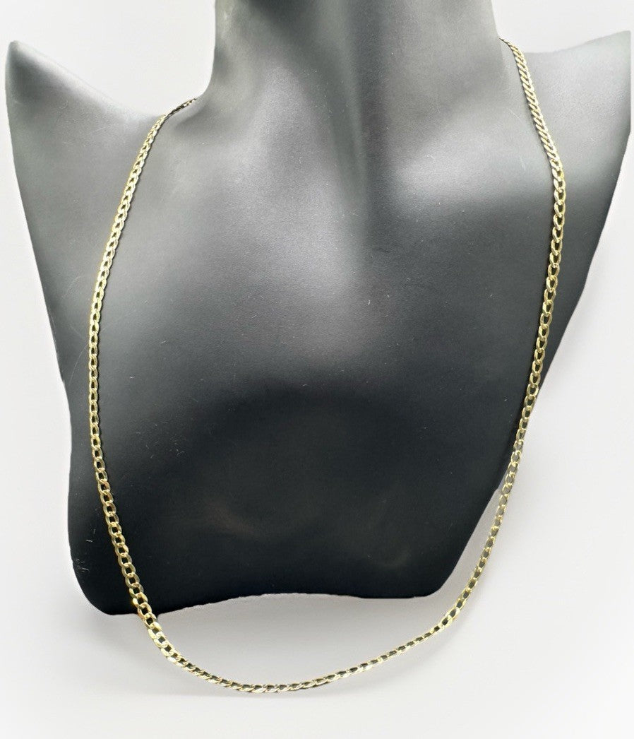 14K Yellow Gold Curb Chain Necklace 20.5in 3.04mm 6.2 Grams