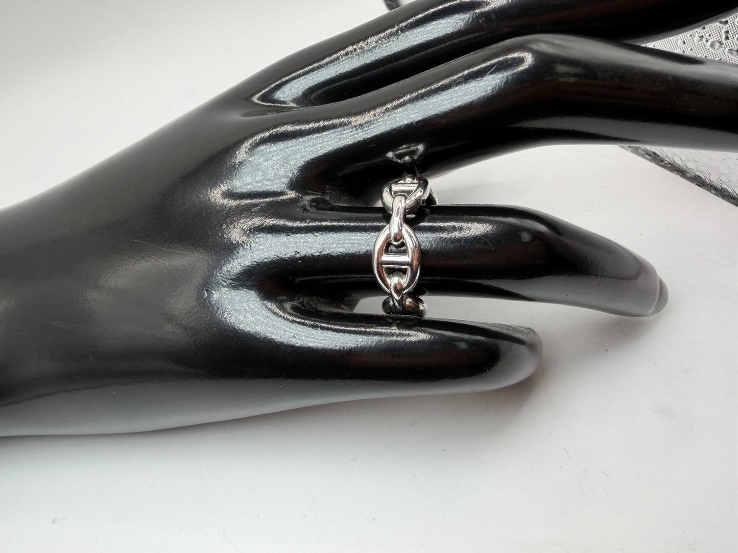 Hermès Chaîne d’Ancre Enchaînée Ring PM Sterling Silver 925 Size 54 5.8 Grams