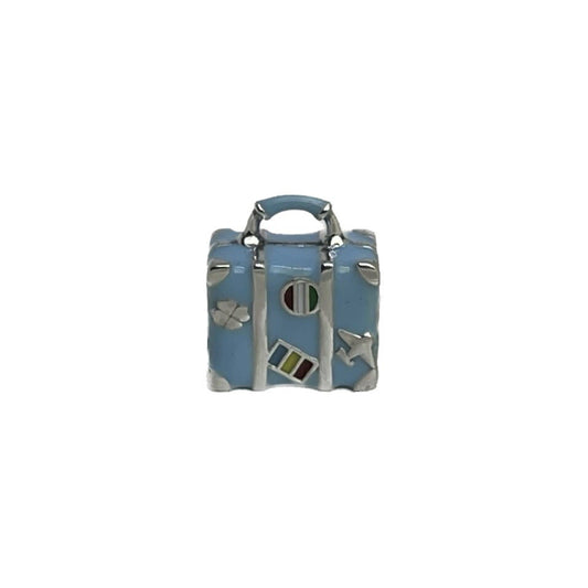 Encanto de plata de ley 925 esmaltado europeo de equipaje de viaje Kawaii