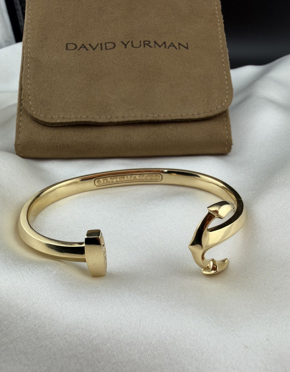 David Yurman 18K Yellow Gold 750 Maritime Anchor Cuff 32.5 Grams Medium