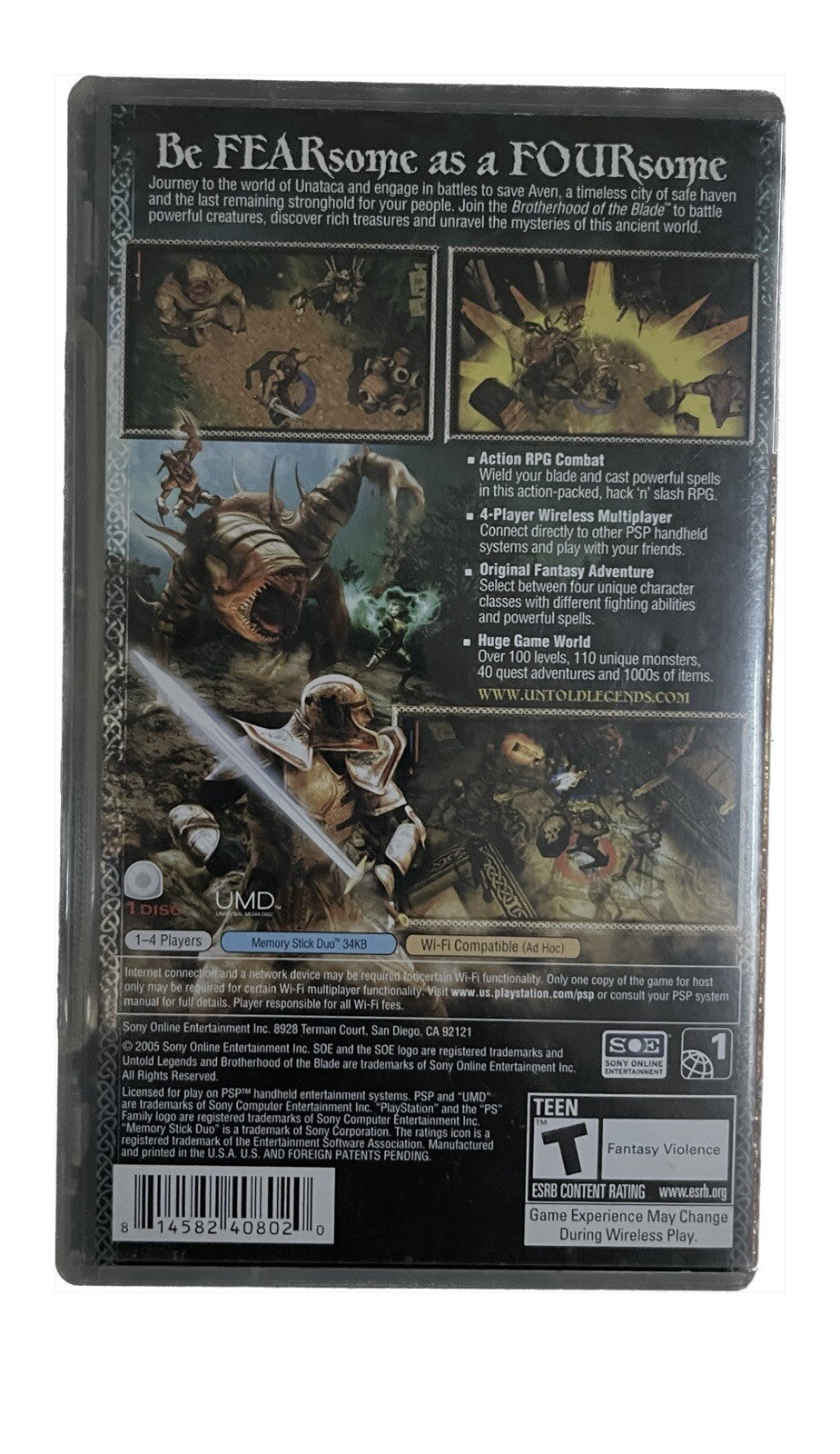 Untold Legends: Brotherhood of the Blade (Sony PSP, 2005) Play Station Players