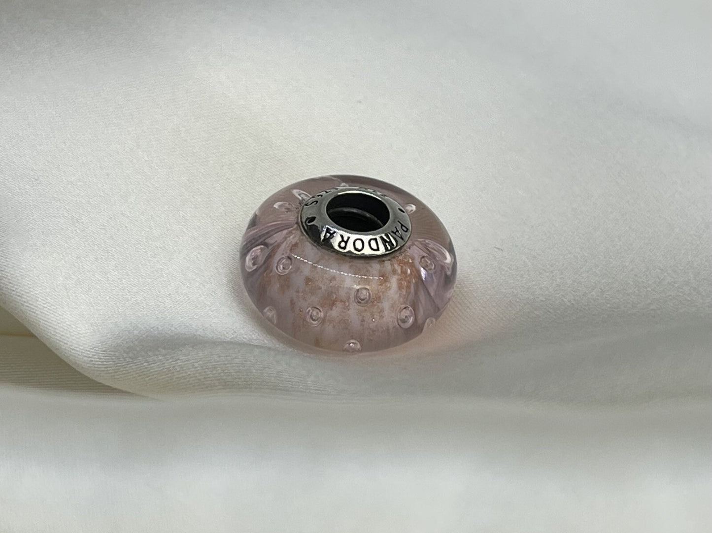 Pandora Plata de Ley 925 Rosa Glitter Circonita Cúbica Brillo Hielo Gota Murano Cristal Charm