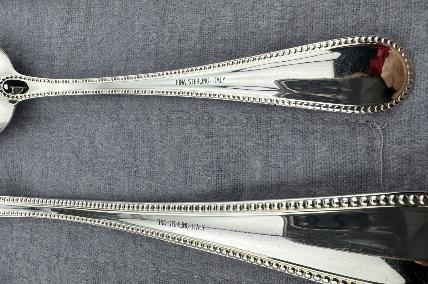 Michael C Fina 925 Sterling Silver 5 Piece Place Setting Bead Pattern 338G Italy