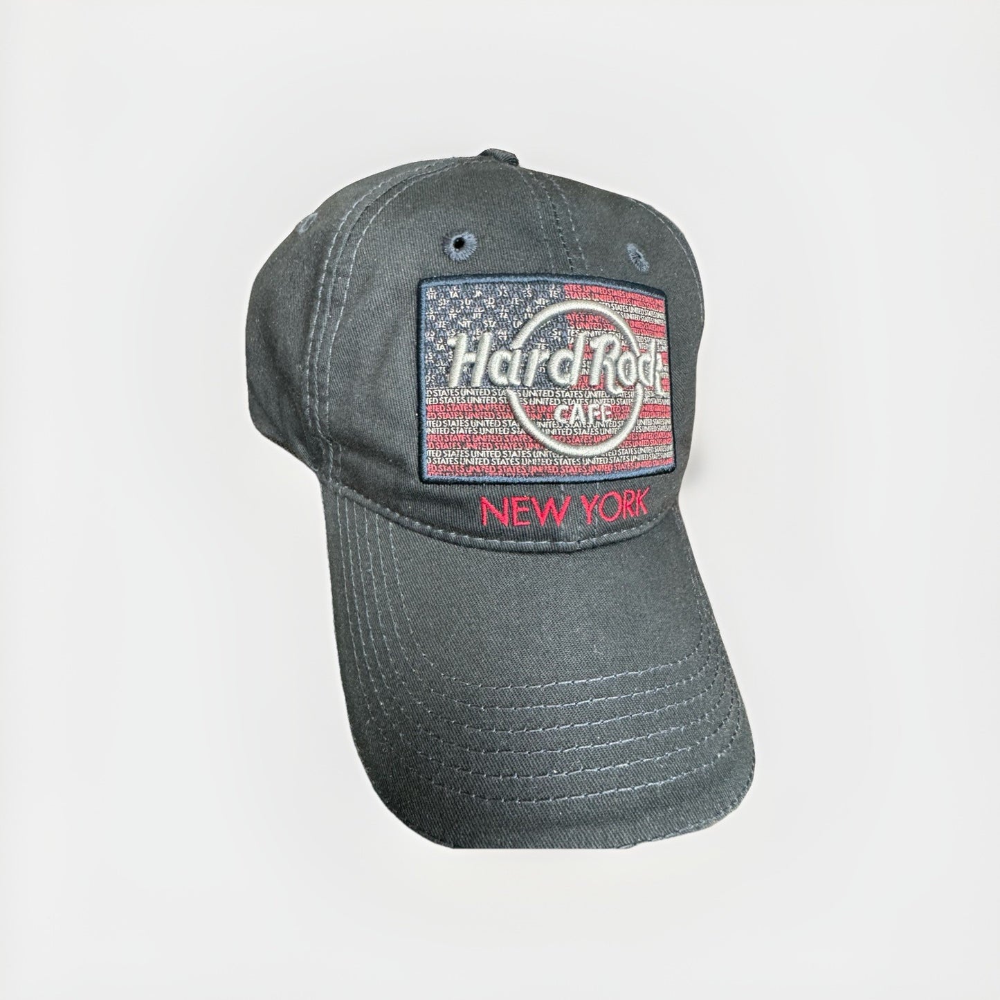 Hard Rock Casino Hat Cap Snap Back Navy Blue USA Flag Patch Embroidered Mens