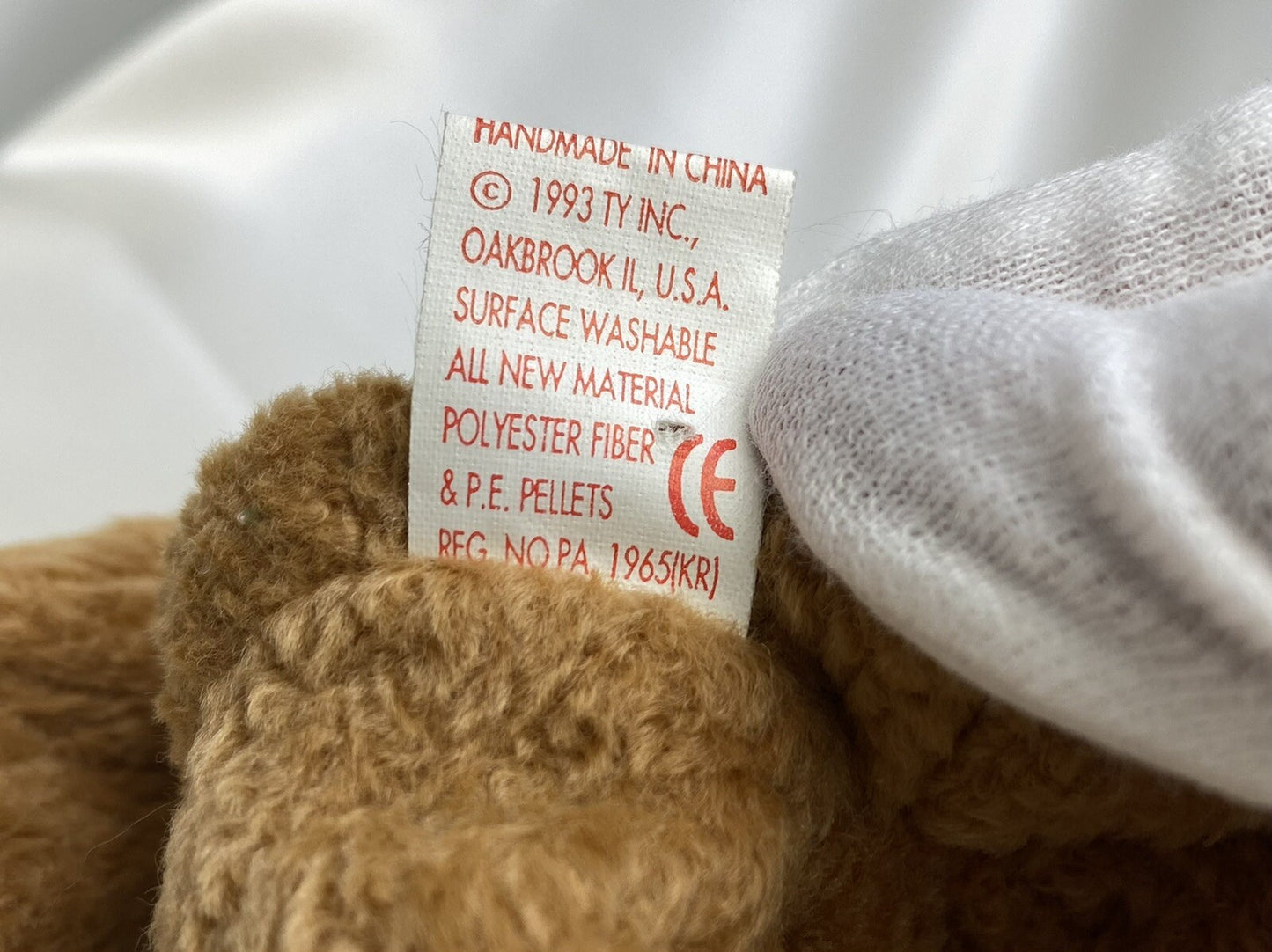 Rare Retired Ty Beanie Baby Curly The Bear 1993 1996 Bear With Numerous Errors