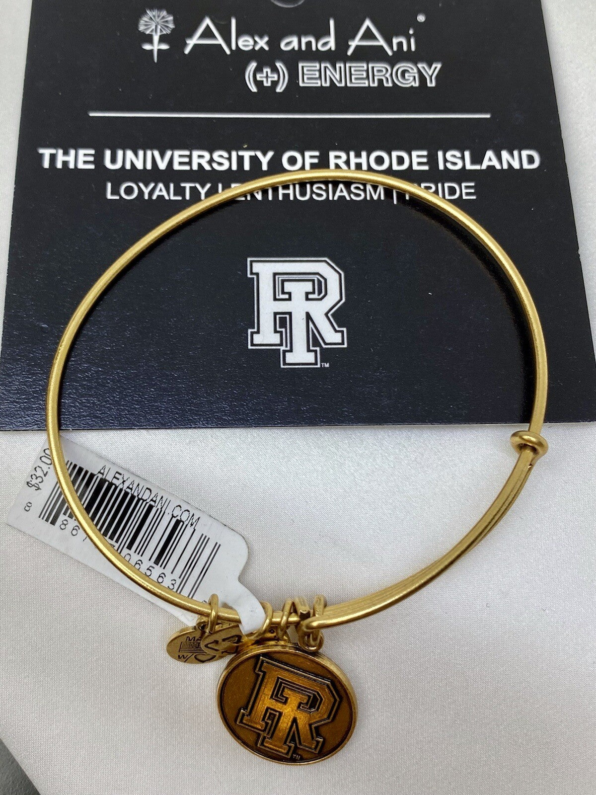 Alex and Ani University of Rhode Island Logo Pride Rafaelian Gold Wrap Bracelet