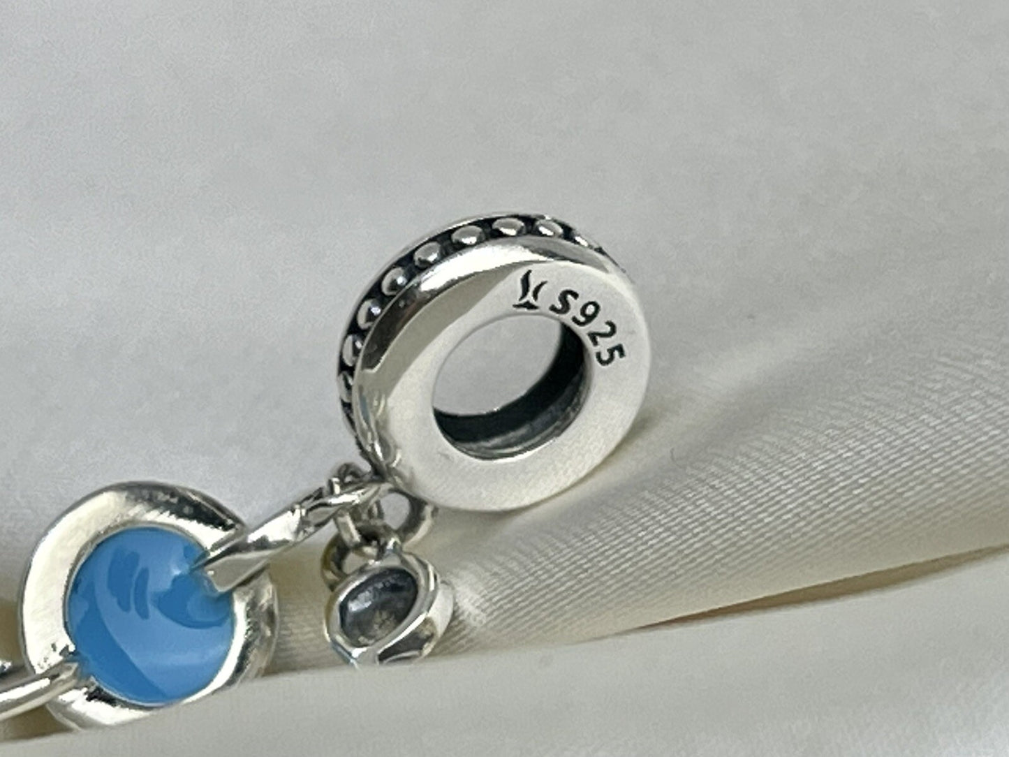 Sterling Silver 925 Charm Summer Cold Drink CZ Stone Enamel Sunglasses Lemon