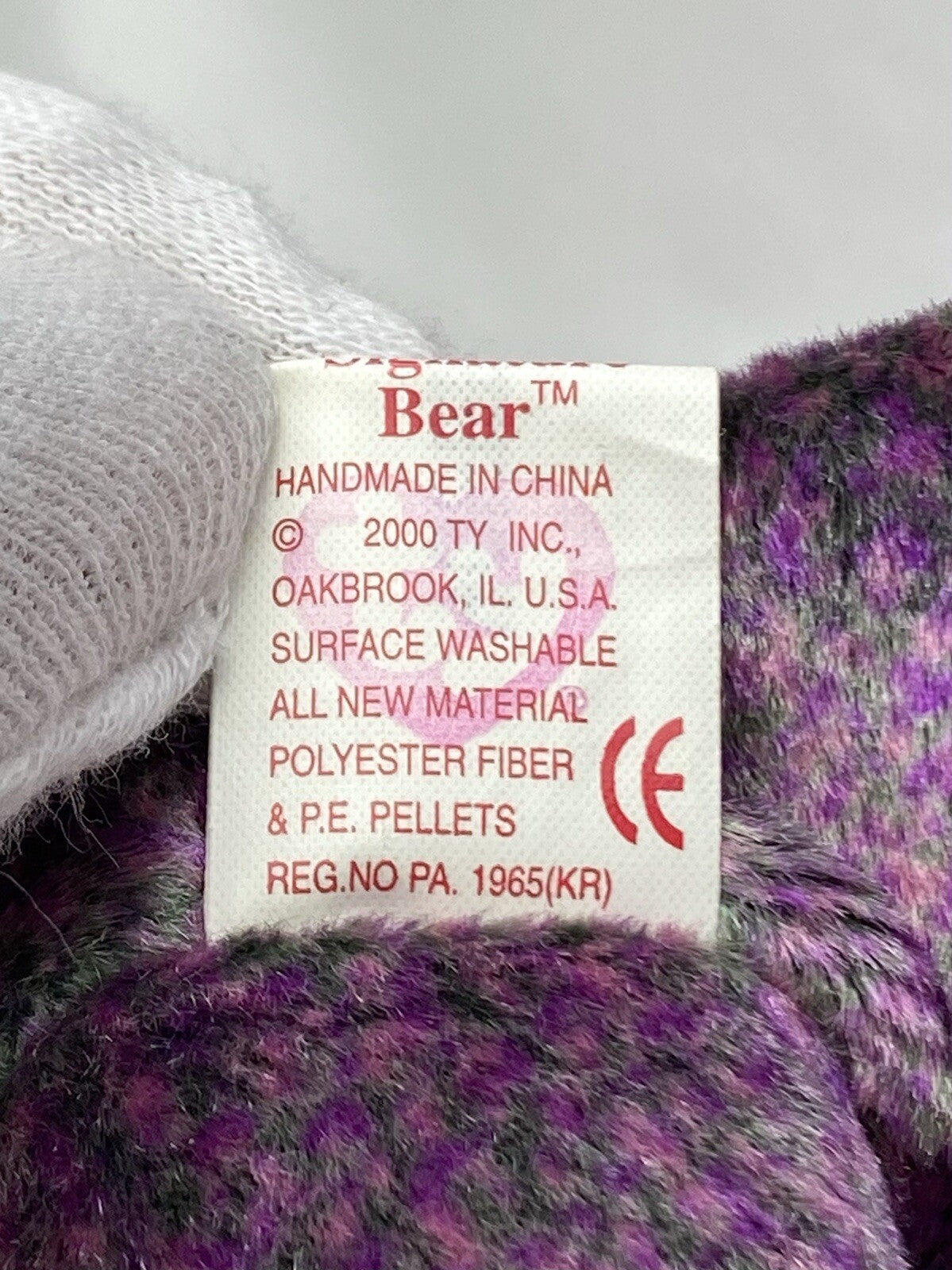 Rare Retired Ty Beanie Baby Signature Bear 2000 Mint P.E. Pellets With Errors