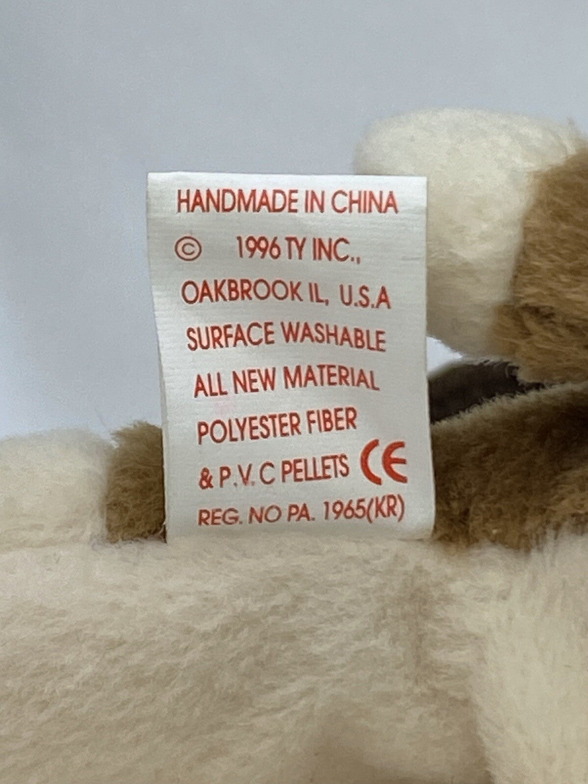 Rare Retired Ty Beanie Baby Bernie The Dog 1996 P.V.C. Pellets W Numerous Error
