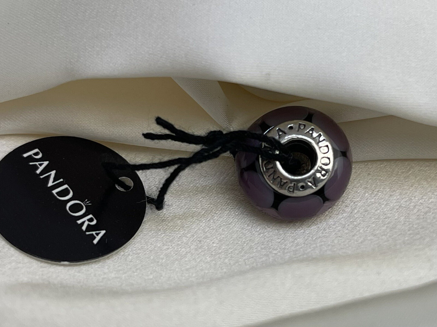 Pandora ALE Sterling Silver 925 Purple Captivating Murano Looking Glass Charm