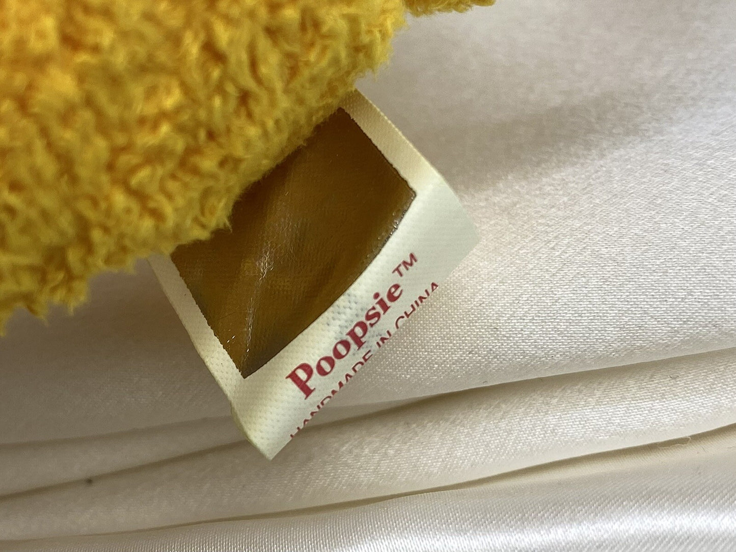 Ty Beanie Baby Poopsie The Yellow Bear Plush W Hang Tag Protector 2001 Retired