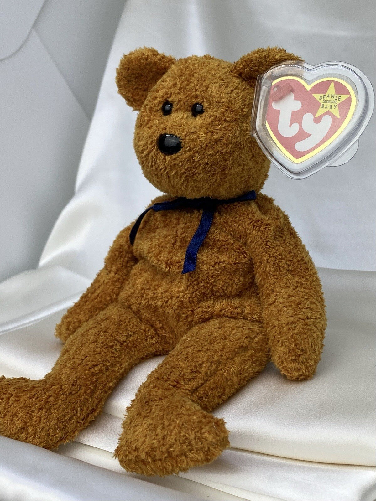 Rare Retired Ty Beanie Baby Fuzz The Bear 1998 -1999 Mint P.E. Pellets W Errors
