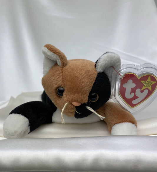Rare Retired Ty Beanie Baby Chip The Cat 1996 Mint P.E. Pellets With Errors
