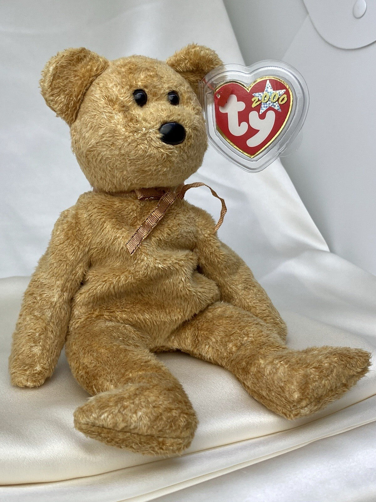 Rare Retired Ty Beanie Baby Cashew The Bear 2000 Mint P.E. Pellets With Errors