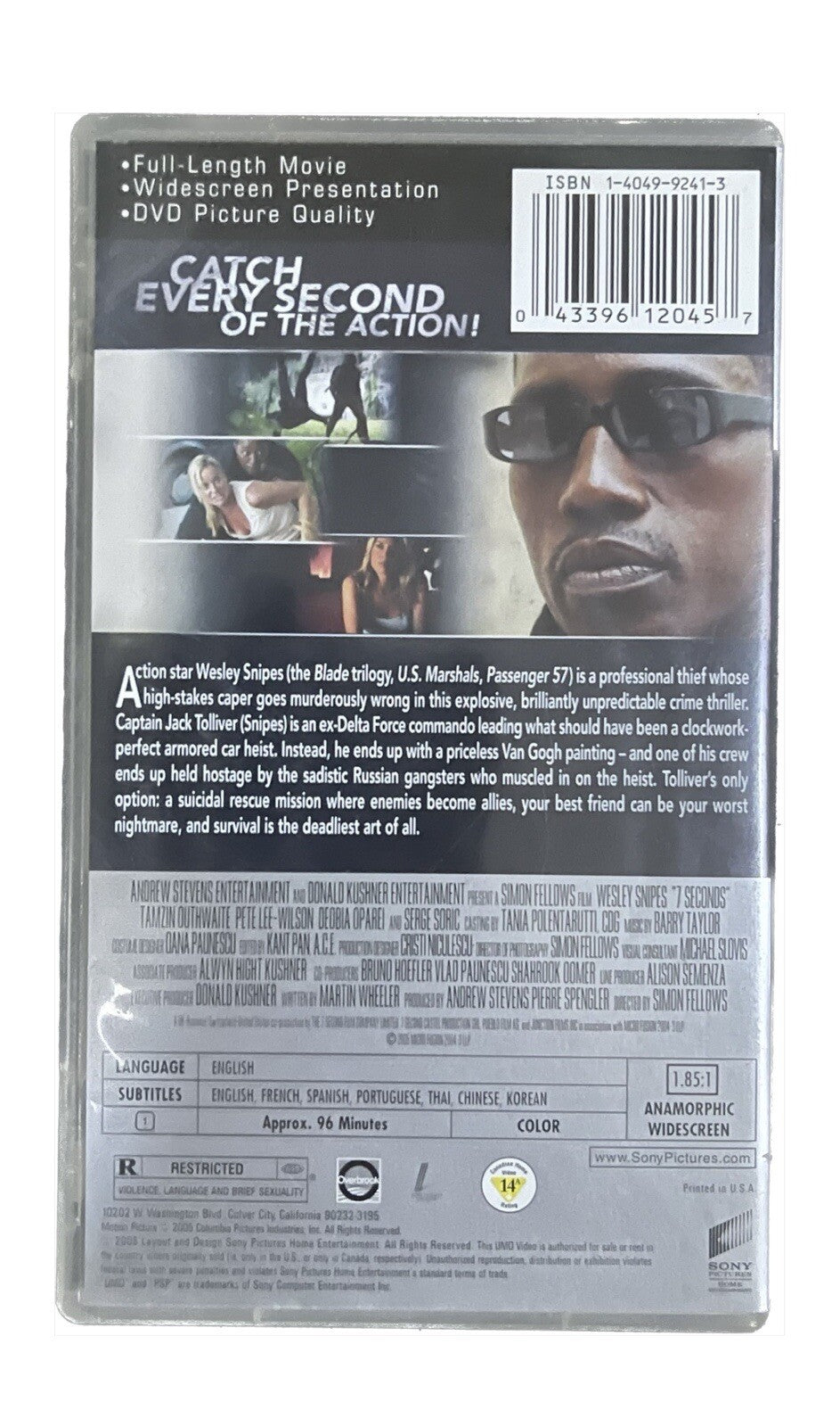 7 Seconds UMD Video PSP Wesley Snipes Timing Is Everything Playstation Players