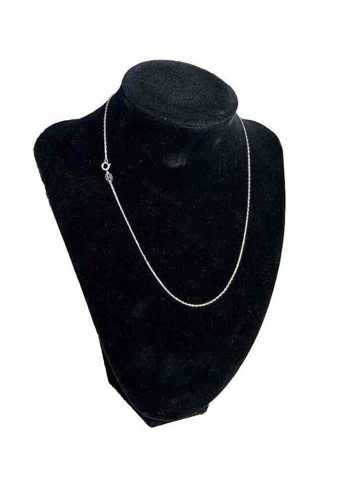 Italian Solid Sterling Silver 925 Adjustable 16in 1mm Chain Necklace UNISEX