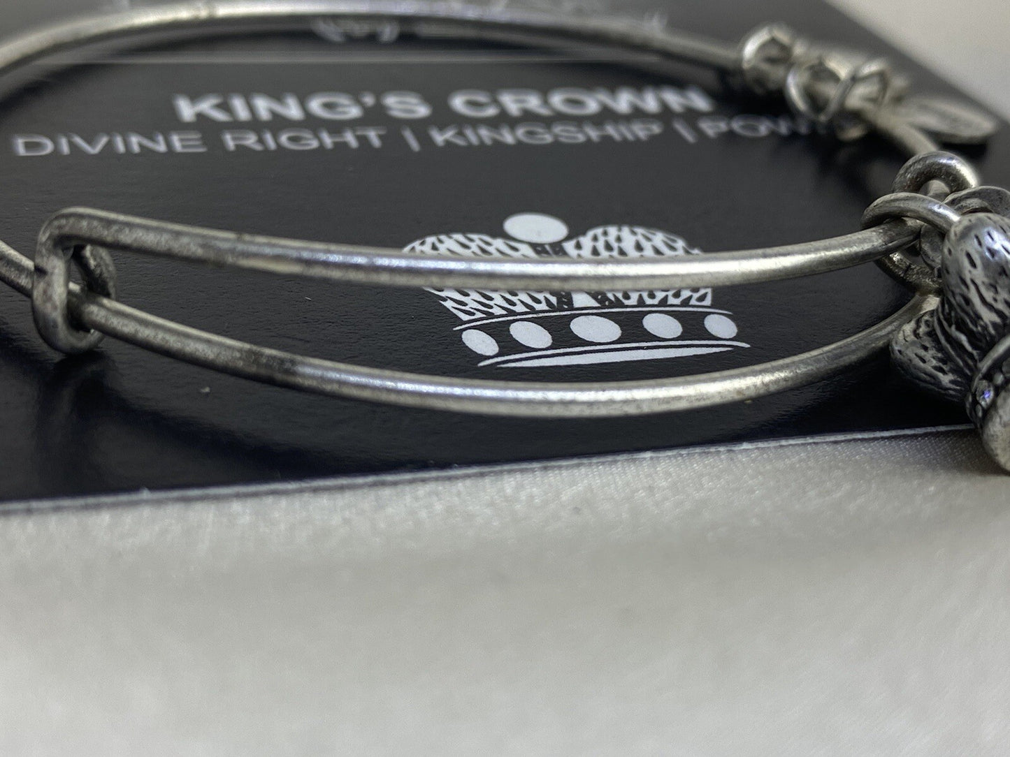Alex and Ani Charity By Design Kings Crown Rafaelian Silver Charm Power Crystals