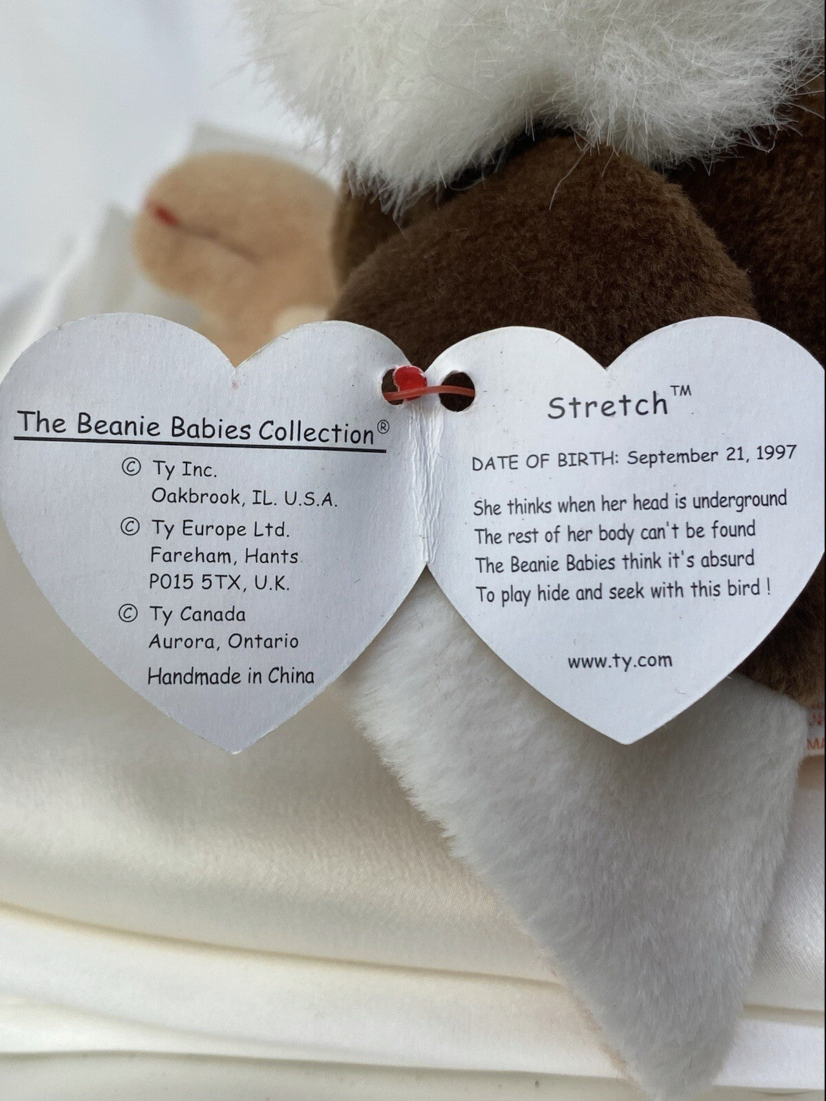 Rare Retired Ty Beanie Baby Stretch The Ostrich 1997 Mint P.E. Pellets W Errors