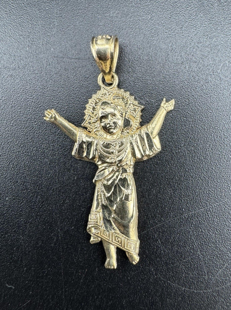 14K Gold Divino Niño Baby Jesus Pendant 20.65x34.30mm Religious